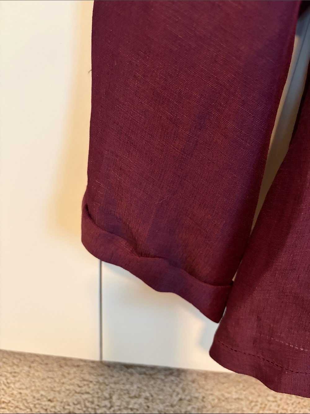 EILEEN FISHER Plum Linen Button-Front Shirt - Picture 3 of 7
